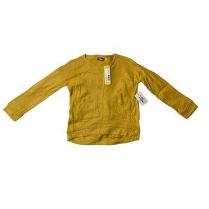 Rumi + Ryder Brushed Pocket Top Sweater Mustard Girls Small 6-7 NWT
